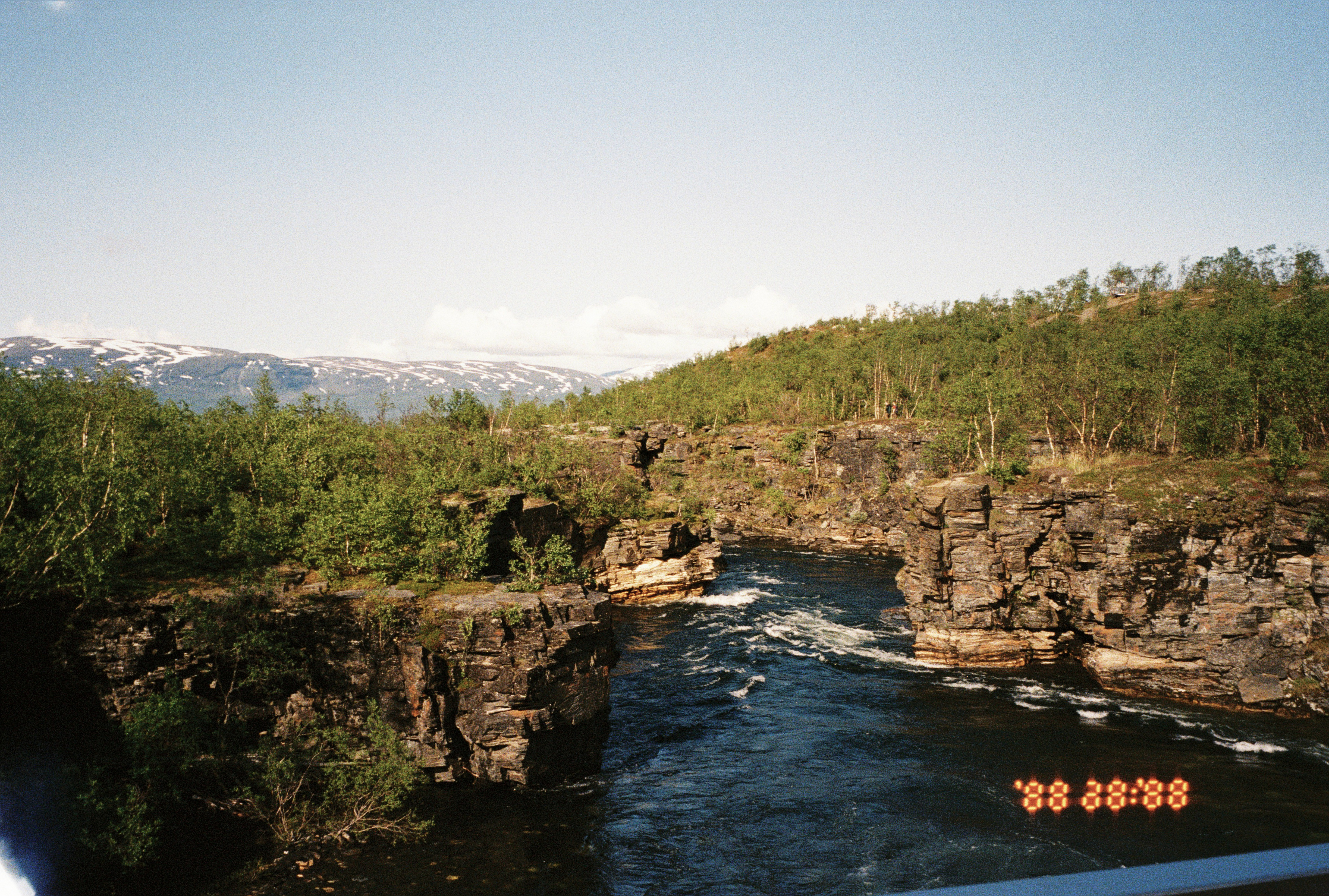 Rapids running into a lake